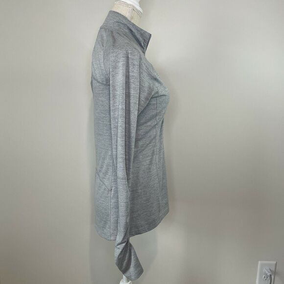 Lucy Gray 3/4 Zip Pullover Ruched Long Sleeve Women's Size Small Thumb Holes - Picture 2 of 10